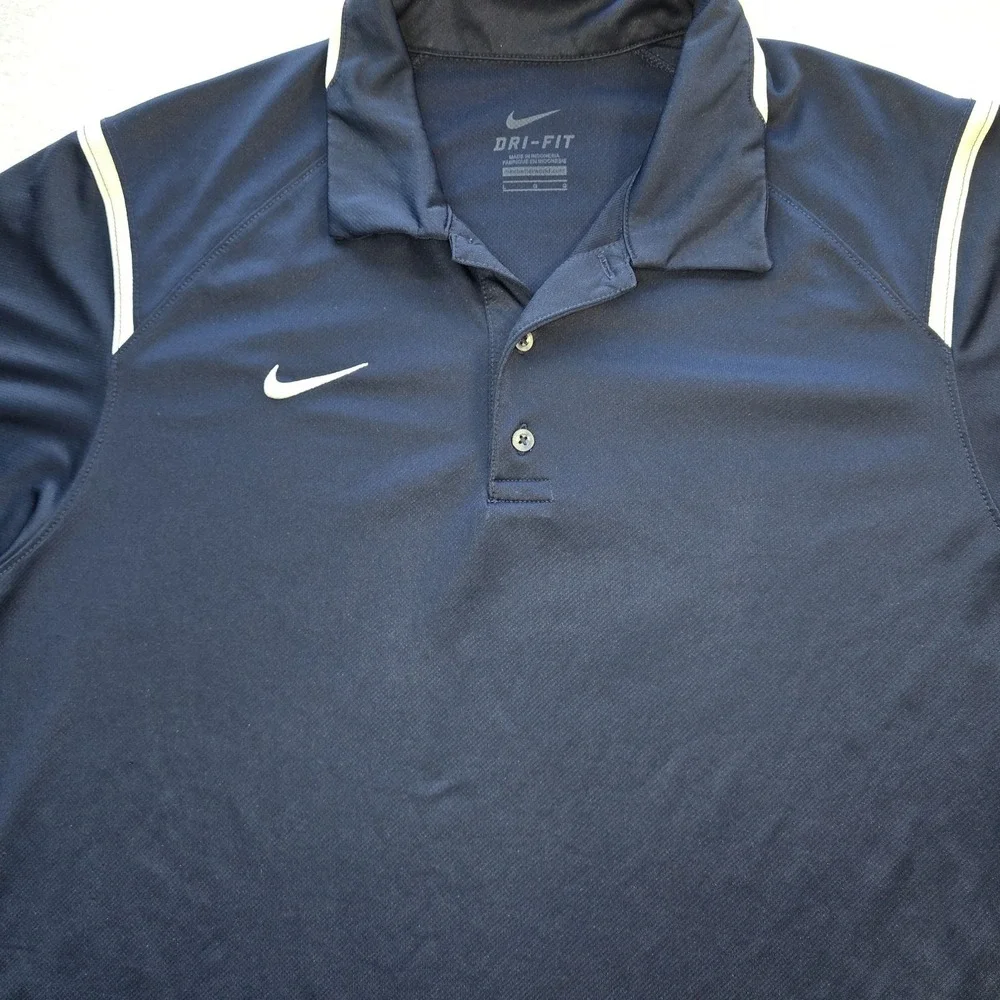 Nike Gameday Polo Shirt Mens L Blue Dri-Fit Short Sleeve Golf Athleisure Knit...